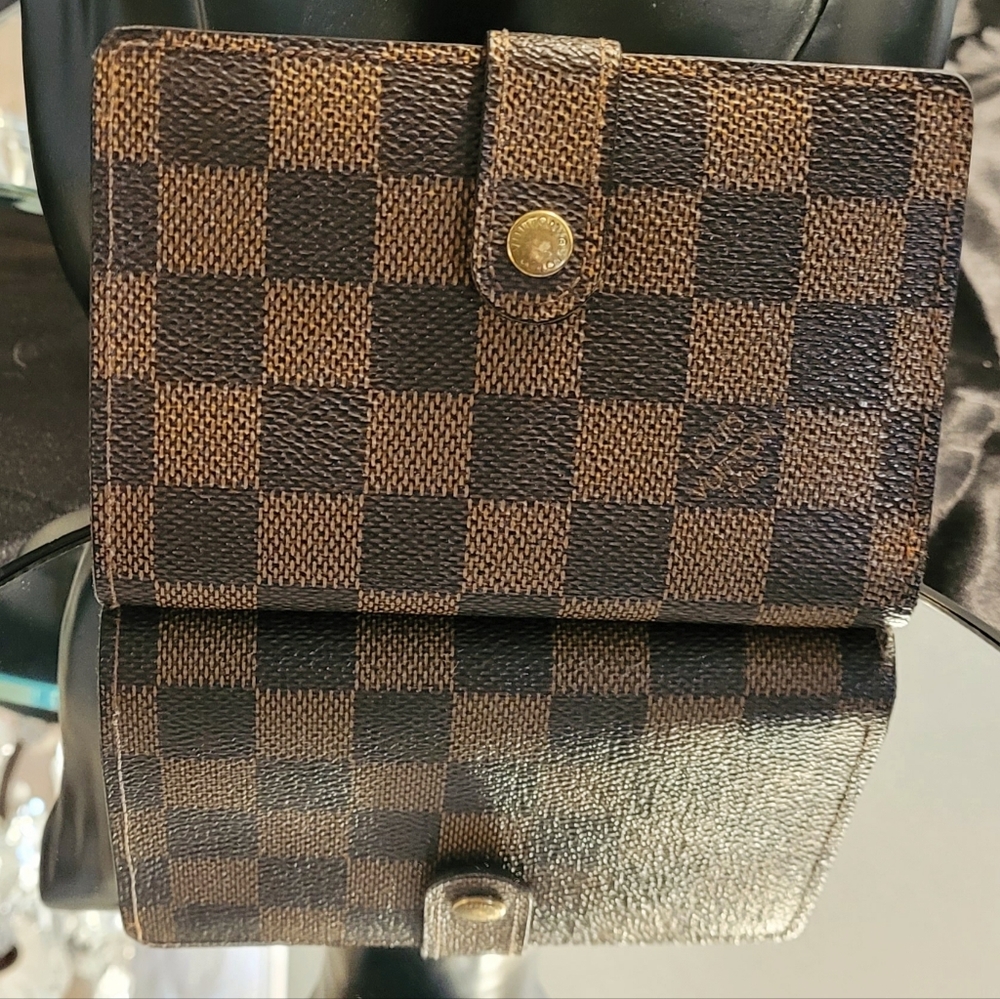 Louis Vuitton Vintage Damier Ebene Pattern French Purse Kiss-lock, Rare Find